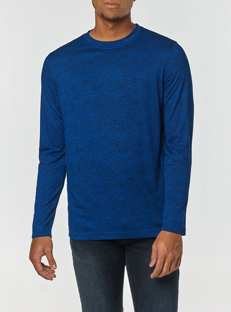 T-shirt manches longues à col ras du cou pour hommes