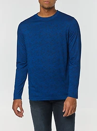 T-shirt manches longues à col ras du cou pour hommes