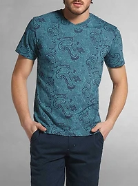 T-shirt à manches courtes col en V pour hommes