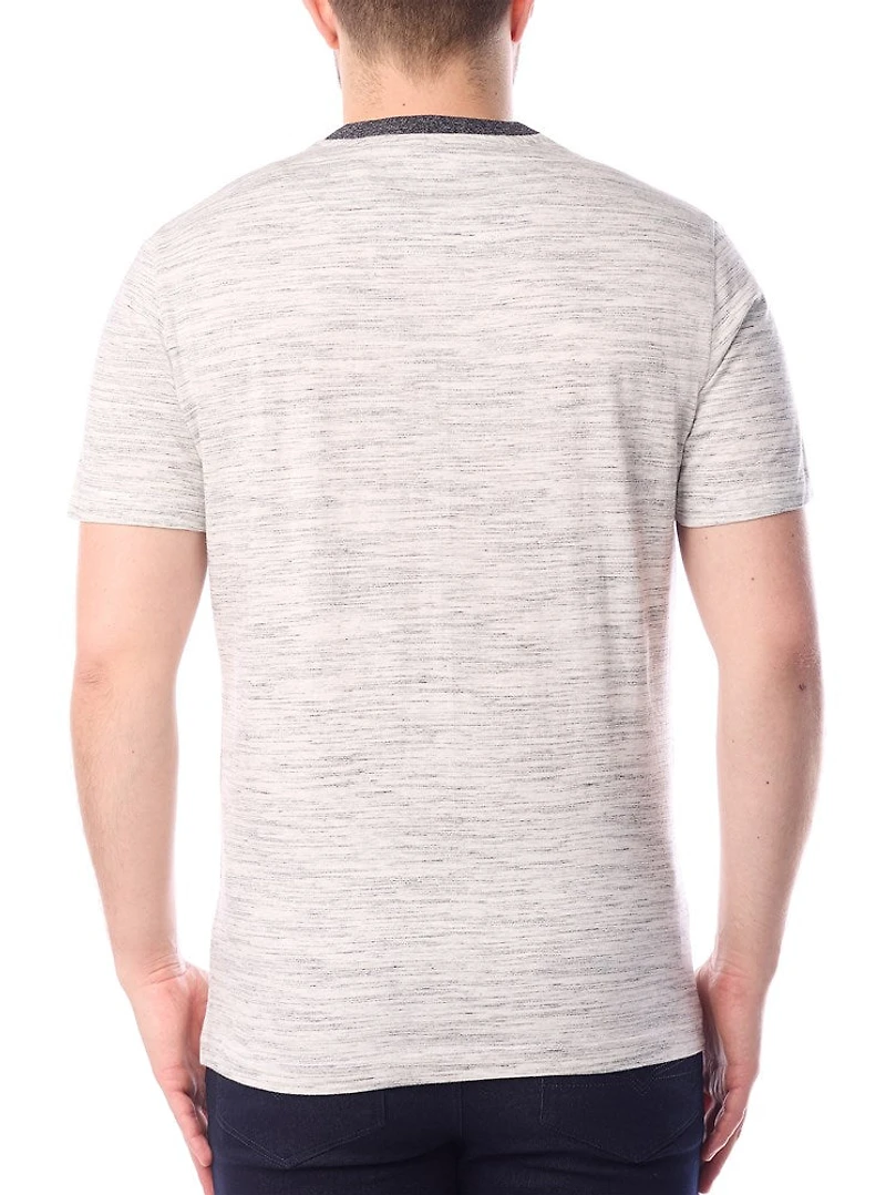 T-shirt à manches courtes col en V pour hommes