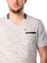 T-shirt à manches courtes col en V pour hommes