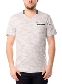 T-shirt à manches courtes col en V pour hommes