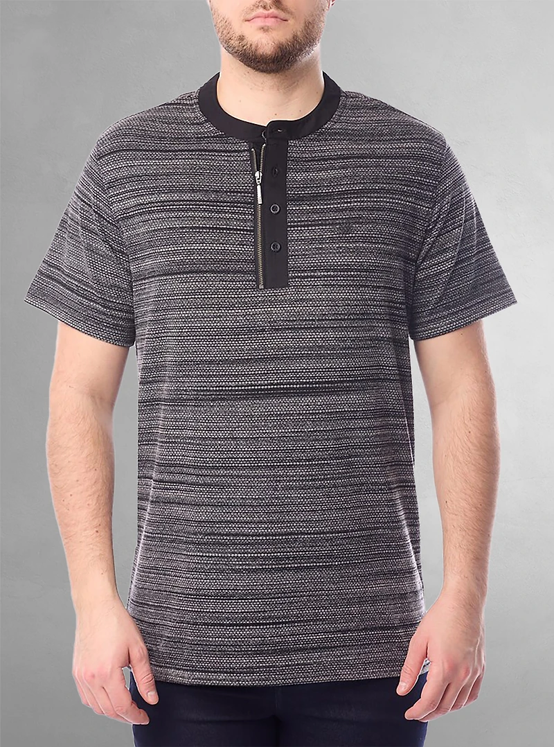 T-shirt à manches courtes henley pour hommes
