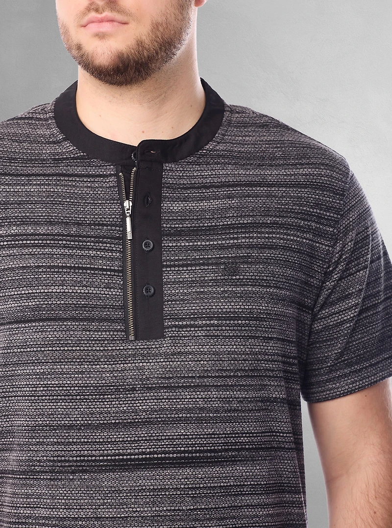 T-shirt à manches courtes henley pour hommes