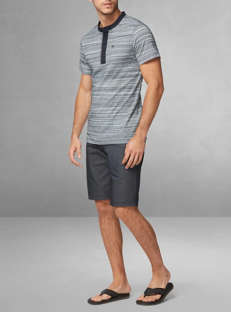 T-shirt à manches courtes henley pour hommes