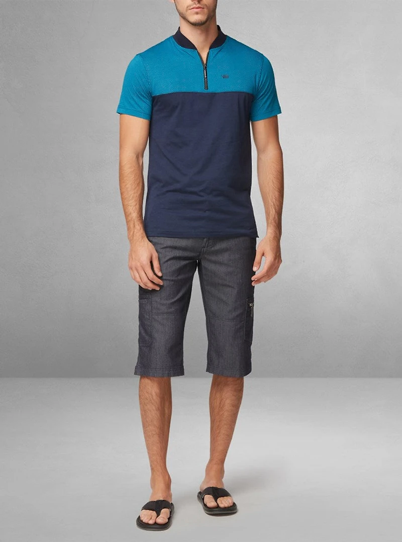 T-shirt à manches courtes henley pour hommes