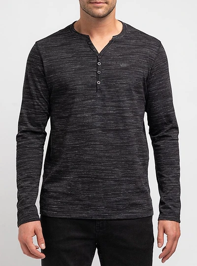 T-shirt à manches longues henley pour hommes