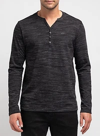 T-shirt à manches longues henley pour hommes