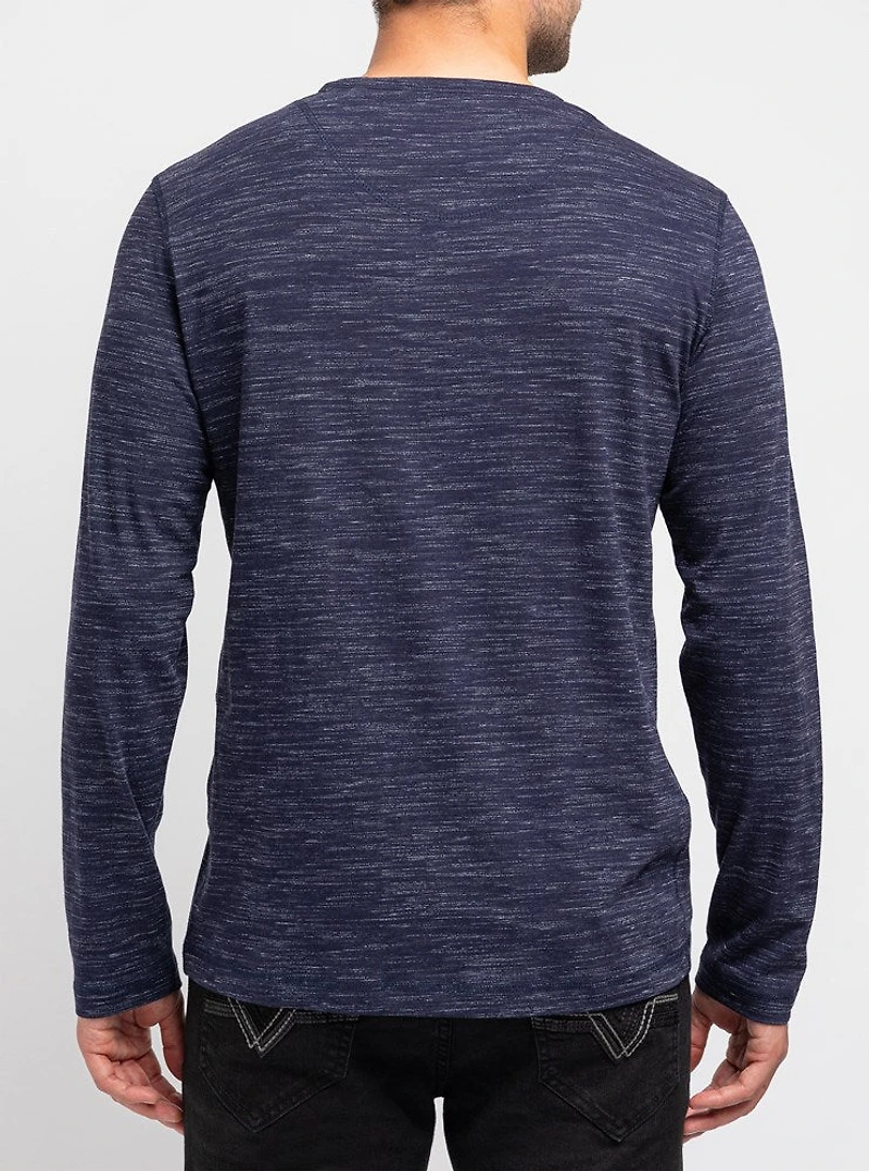T-shirt à manches longues henley pour hommes