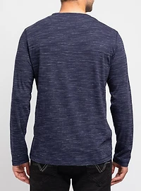 T-shirt à manches longues henley pour hommes