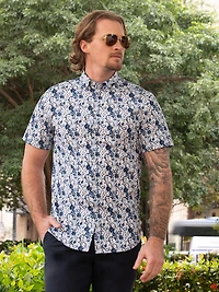 Men's casual short sleeve stretch shirt