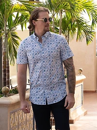 Men's casual short sleeve stretch shirt