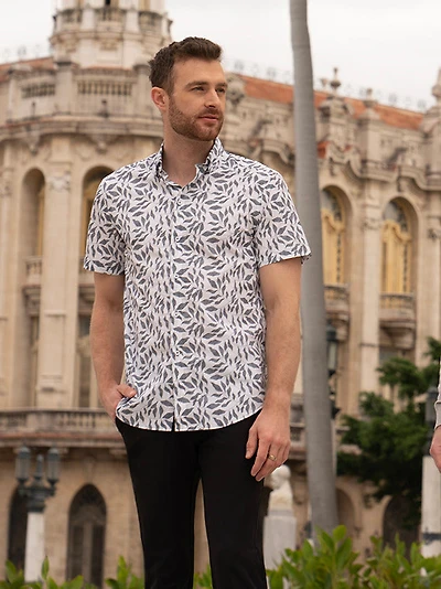 Men's casual short sleeve stretch shirt