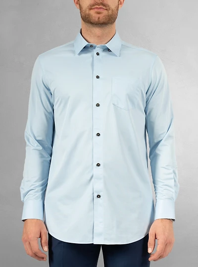 Chemise basique à manches longues pour homme