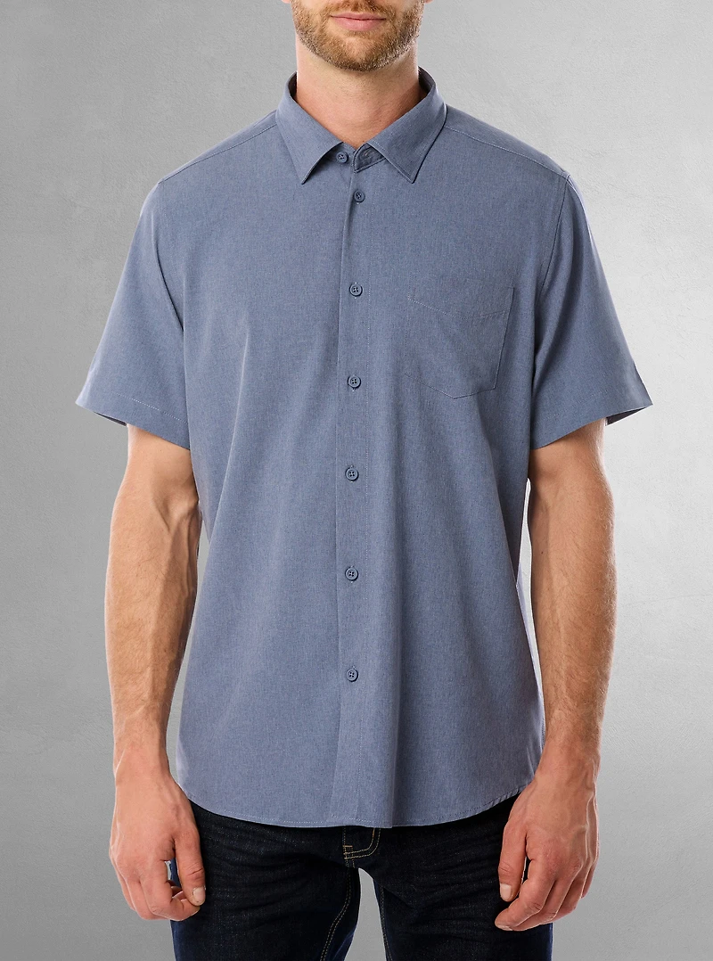 Men's basic short sleeve stretch shirt