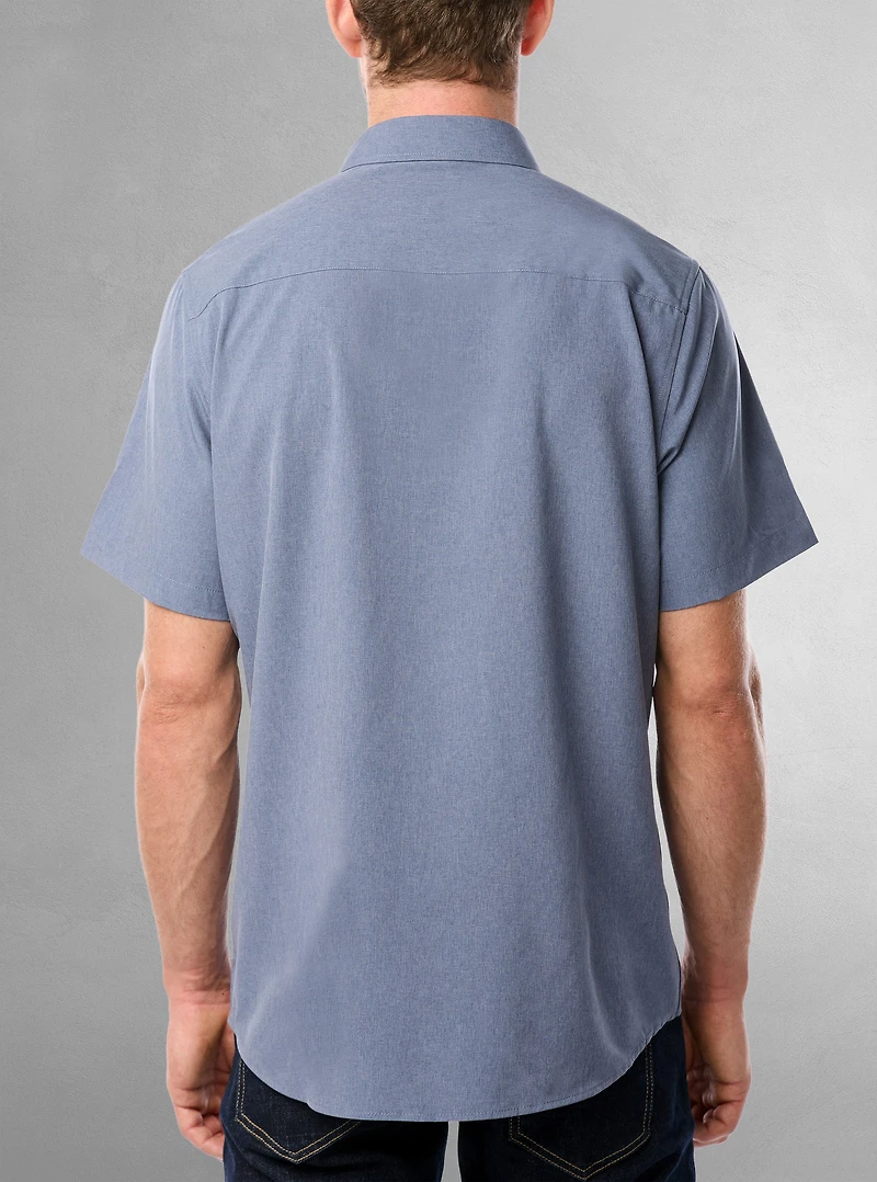 Chemise stretch basique à manches courtes pour hommes
