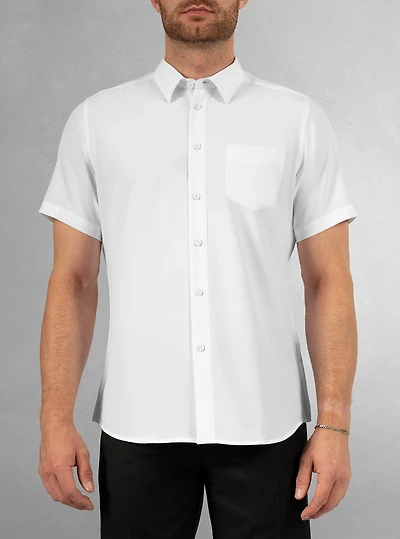 Chemise stretch basique à manches courtes pour hommes