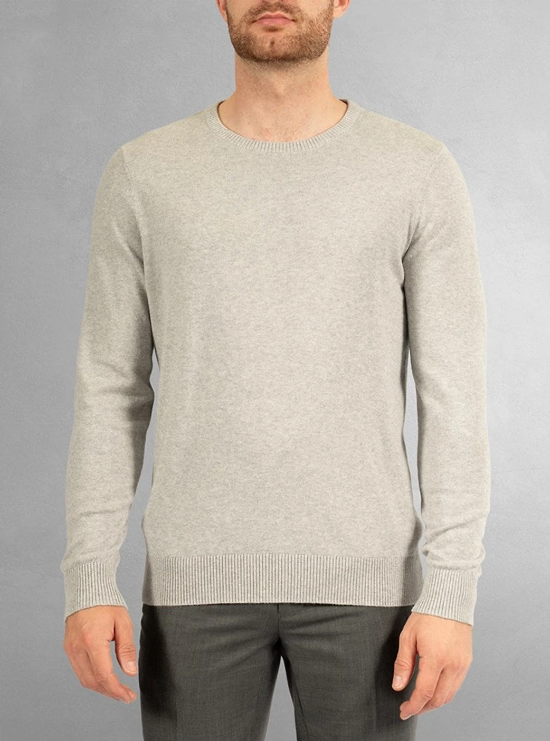Pull basique à col ras du cou pour hommes