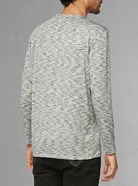 T-shirt manches longues à col ras du cou pour hommes