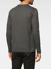 T-shirt à manches longues et col rond pour homme