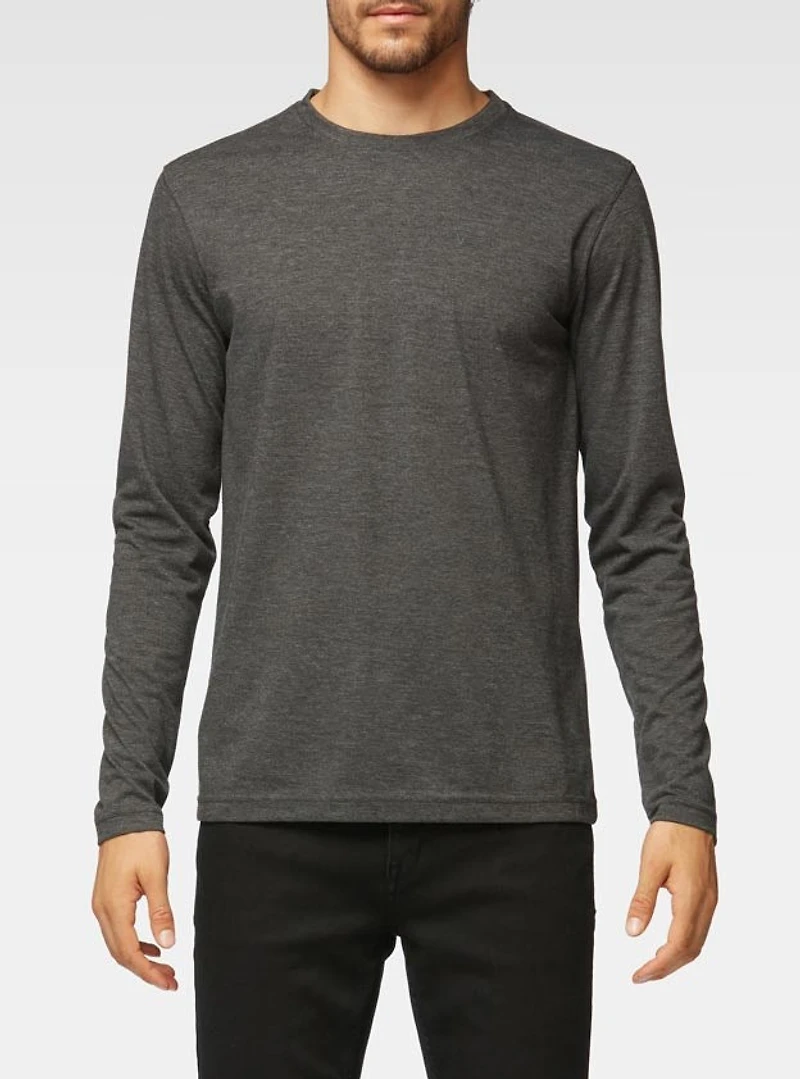 T-shirt à manches longues et col rond pour homme