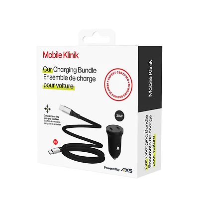 Mobile Klinik Car Bundle - 3ft Magnetic Coil - Lightning (30W) - Dual Port