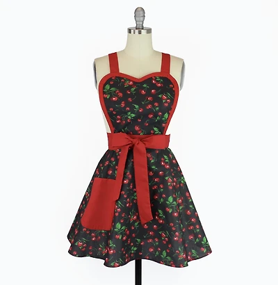 Retro Red Apron Vintage Inspired Cherry Pin Up Apron