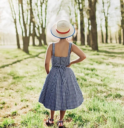 Flirty & Fun White Gingham Dress Full Circle Skirt XS-3XL