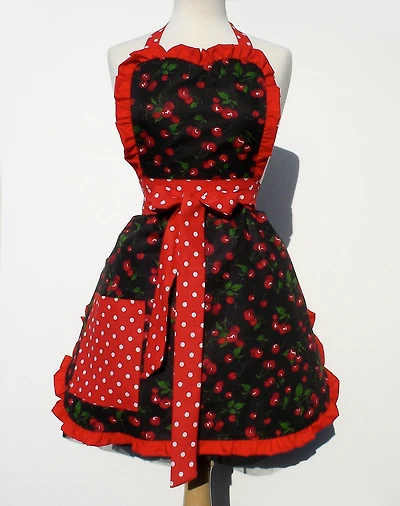 "Whisked Away" Black Cherry Apron