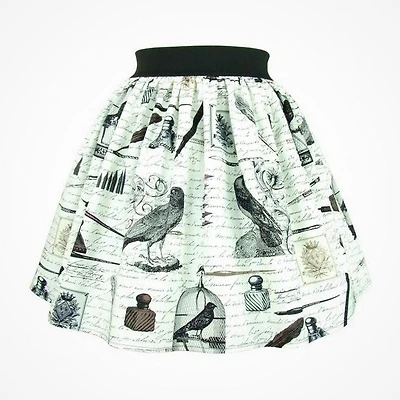 "Lindy" White Poetry Skirt