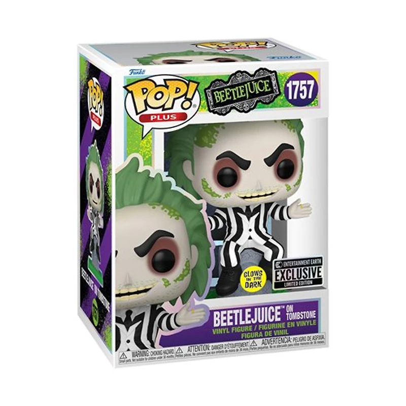 Funko Pop! Movies: Beetlejuice - Beetlejuice On Tombstone #1757 [Entertainment Earth Exclusive - GITD]