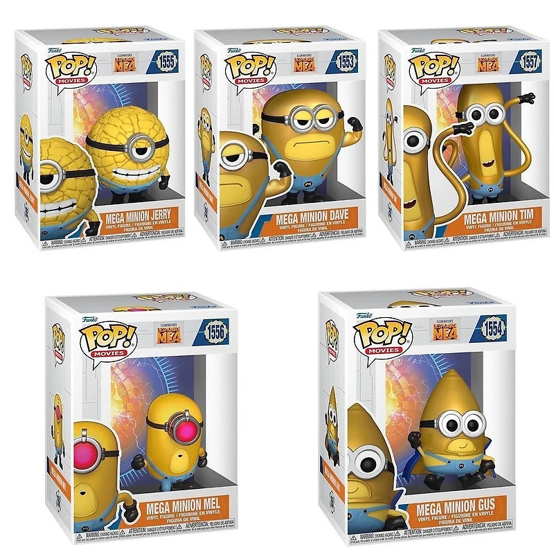 Funko Pop! Movies: Despicable Me 4 - Mega Minion Jerry / Dave Tim Mel Gus