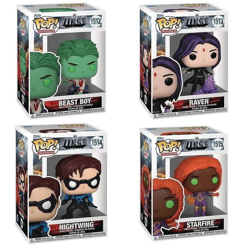 Funko Pop! DC: Titans - Beast Boy / Raven Nightwing Starfire