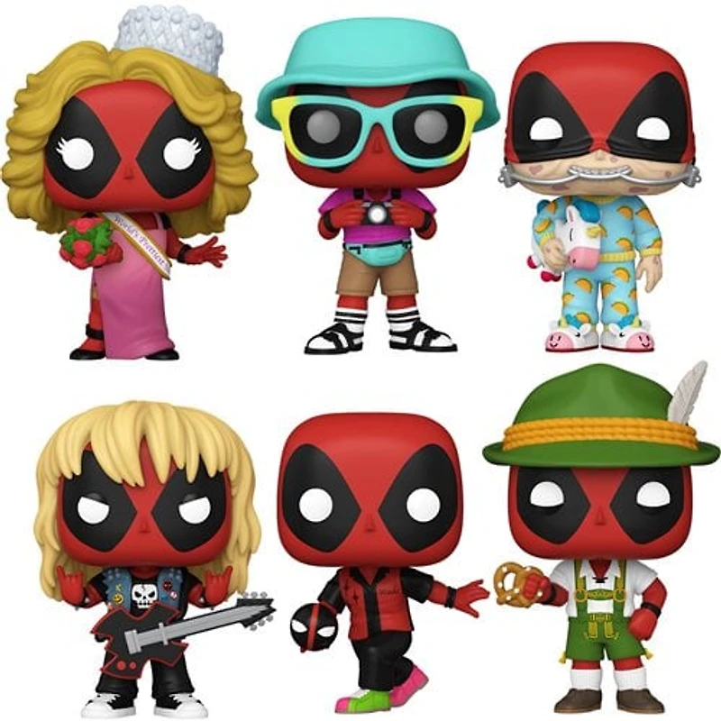 Funko Pop! Marvel: Deadpool - Beauty Pageant / Lederhosen Bowling Heavy Metal Sleepover Tourist