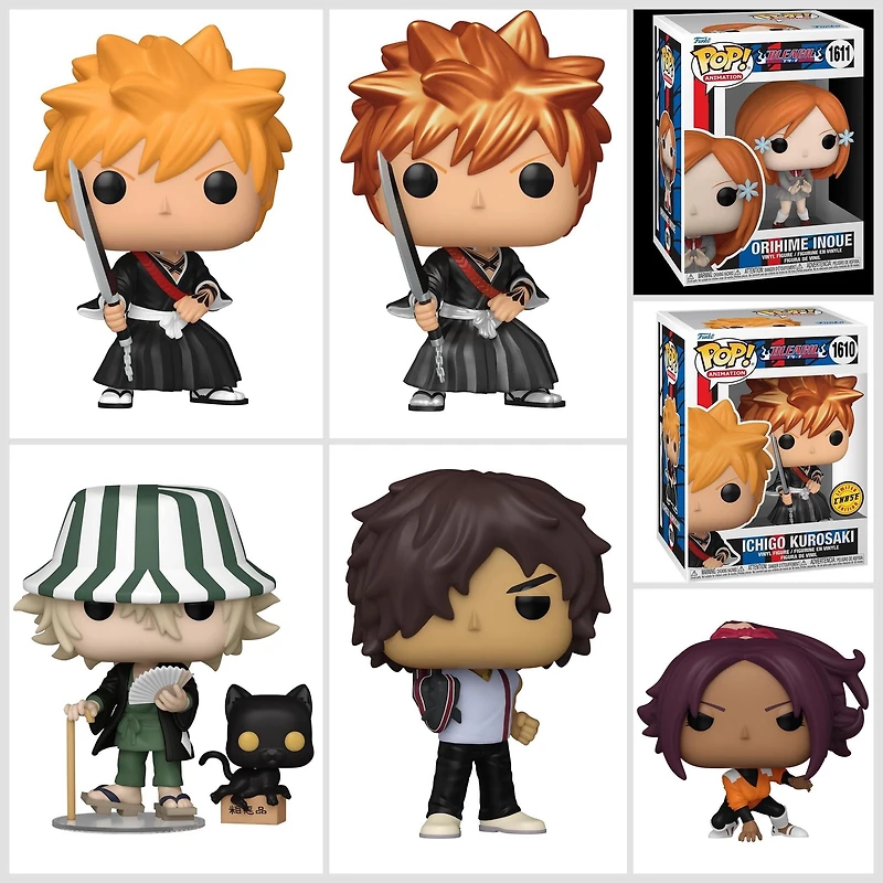 Funko Pop! Anime: Bleach - Ichigo Kurosaki / Orihime Inque Yoruichi Shihoin Kisuke Urahara & Yasutora Sado (Chad)