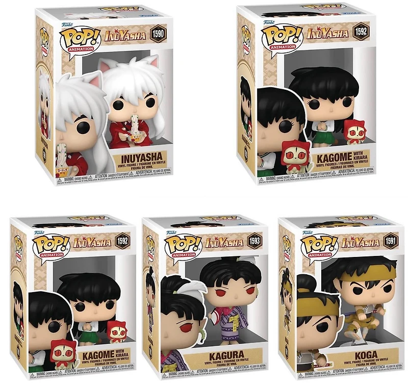 Funko Pop! Anime: Inuyasha - Eating Noodles / Kagome with Kirara Kagura Koga Miroku [PX Previews Exclusive]