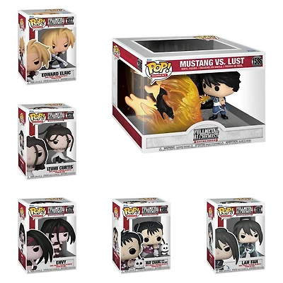 Funko Pop! Anime: Fullmetal Alchemist - Envy / Mustang Vs. Lust May Chang with Shao Lan Fan (Ninja) Izumi Curtis Edward Elric Blade
