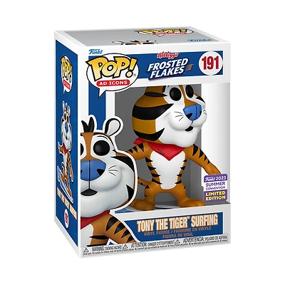 FUNKO POP! AD ICON FROSTED FLAKES TONY THE TIGER SURFING #191 [2023 SDCC SHARED EXCLUSIVE] *PREORDER*