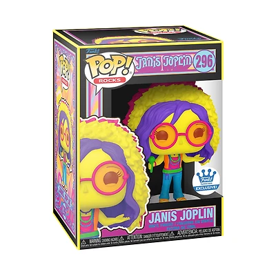 Funko Pop! Rocks Janis Joplin BLACK LIGHT #296 [FUNKO SHOP EXCLUSIVE] *PREORDER*