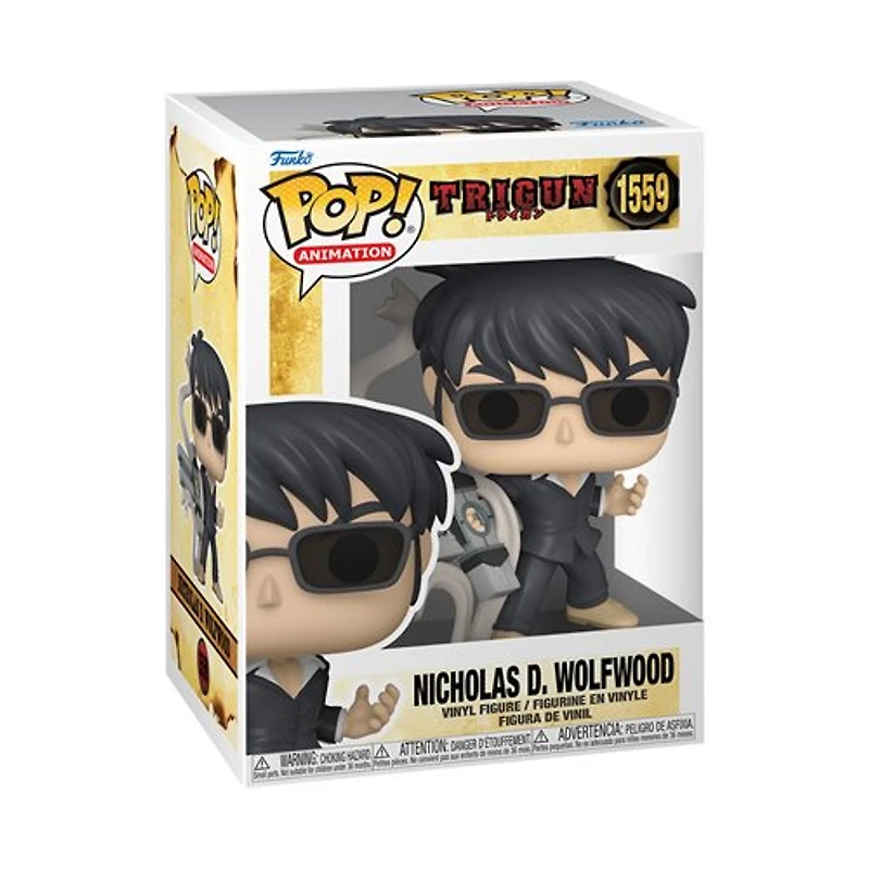 Funko Pop! Anime: Trigun - Legato Bluesummers / Nicholas D. Wolfwood Rem Saverem 6" Vash with Angel Arm [GITD]