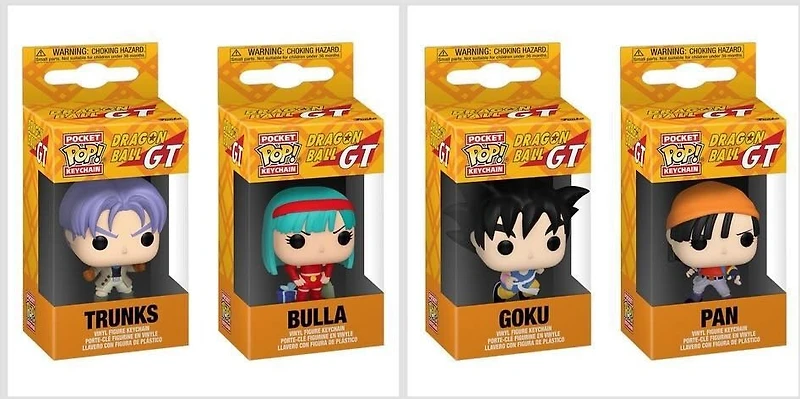 Funko Pop! Anime: Dragon Ball GT - Goku #1626 / Vegeta #1627 Bulla #1628 Pan #1629 Trunks & Gill #1630 Gohan #1631 Goten #1632 Pocket Keychains *PREORDER*