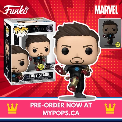 Funko Pop! MARVEL Iron Man 3 Tony Stark GLOW #1416 [EE Exclusive]