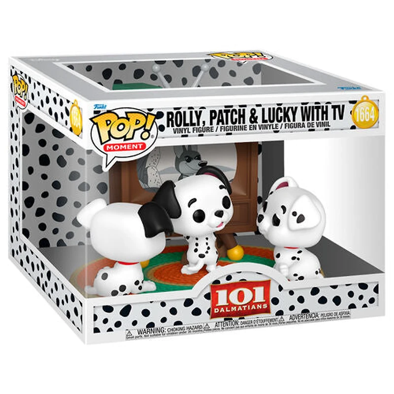 Funko Pop! Disney: 101 Dalmatians (65th Anniversary) - Deluxe Moment! Rolly, Patch & Lucky with TV #1664