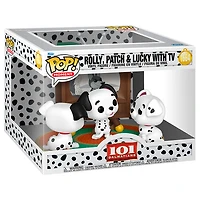 Funko Pop! Disney: 101 Dalmatians (65th Anniversary) - Deluxe Moment! Rolly, Patch & Lucky with TV #1664