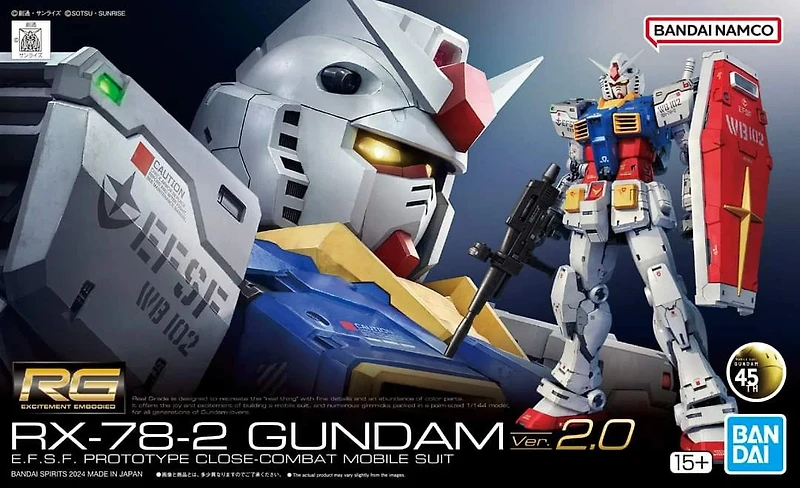 Gunpla: Bandai - RX-78-2 Gundam Ver.2.0 Real Grade [RG] 1/144 Model Kit