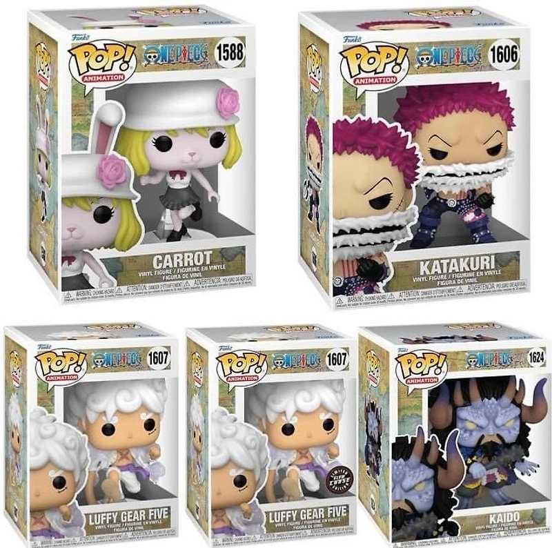 Funko Pop! Anime: One Piece - Carrot #1588 / Karakuri #1606 Luffy Gear Five 5 #1607 Kaido Super #1624