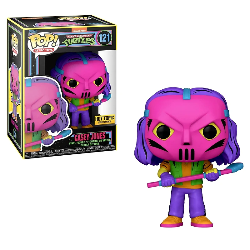 Funko Pop! TEENAGE MUTANT NINJA TURTLES CASEY JONES BLACKLIGHT #121 [HOT TOPIC EXCLUSIVE]