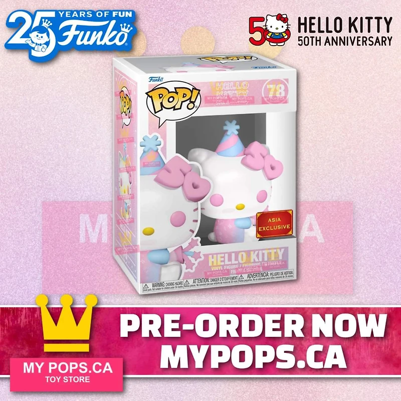 Funko Pop! Sanrio: Hello Kitty (50th Anniversary) - Hello Kitty (with Popper) #78 [Asia Pacific Exclusive]