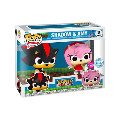 Funko Pop! SONIC THE HEDGEHOG SHADOW & AMY FLOCKED 2-PACK [SPECIAL EDITION Exclusive] *PREORDER*
