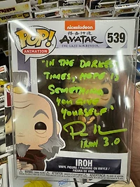 FUNKO POP! AVATAR LAST AIRBENDER IROH **voice actor PAUL SUN-HYUNG LEE AUTOGRAPHED**